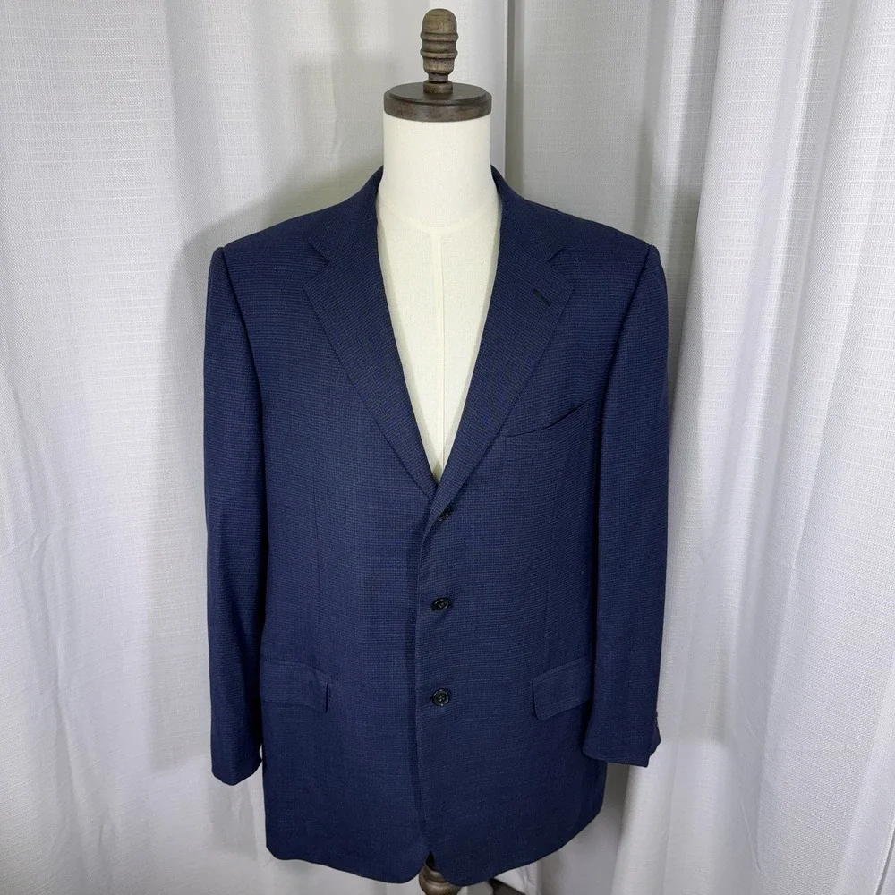 Ermenegildo Zegna Matt Hunter 44R (EU 54R) Wool Blazer‎ Suit Jacket Navy *READ*
